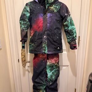 Kids Burton Skylar Bibs and Jacket Painted Planets Space Small